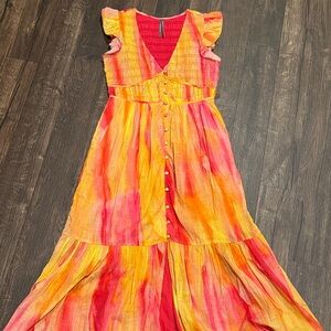 Anthropologie Kids Dress in Pink and Orange